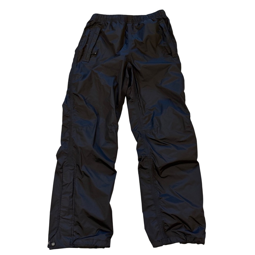 GSX Black Nylon Water Resistant Track Pants Joggers Men's Medium Elastic‎ Waist